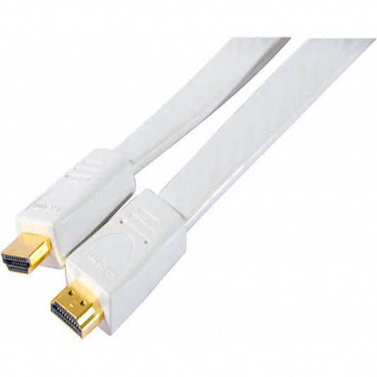Câble Hdmi High Speed Plat 7,5m Blanc