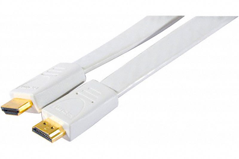 Câble Hdmi High Speed Plat 7,5m Blanc