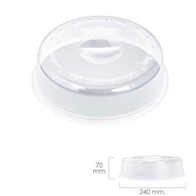 Compra Tapa Microondas libre BPA de plástico transparente de 24 cm en