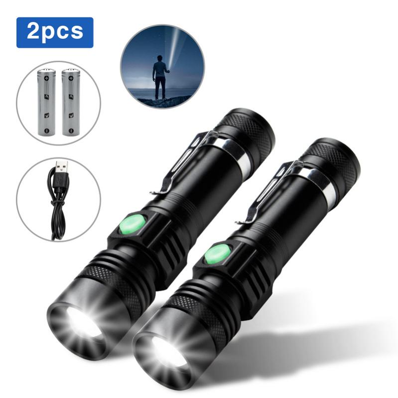 Lampe Torche LED Ultra Puissante Rechargeable USB C 1200 Lumens 6 Modes Eclairage, IP68 Étanche