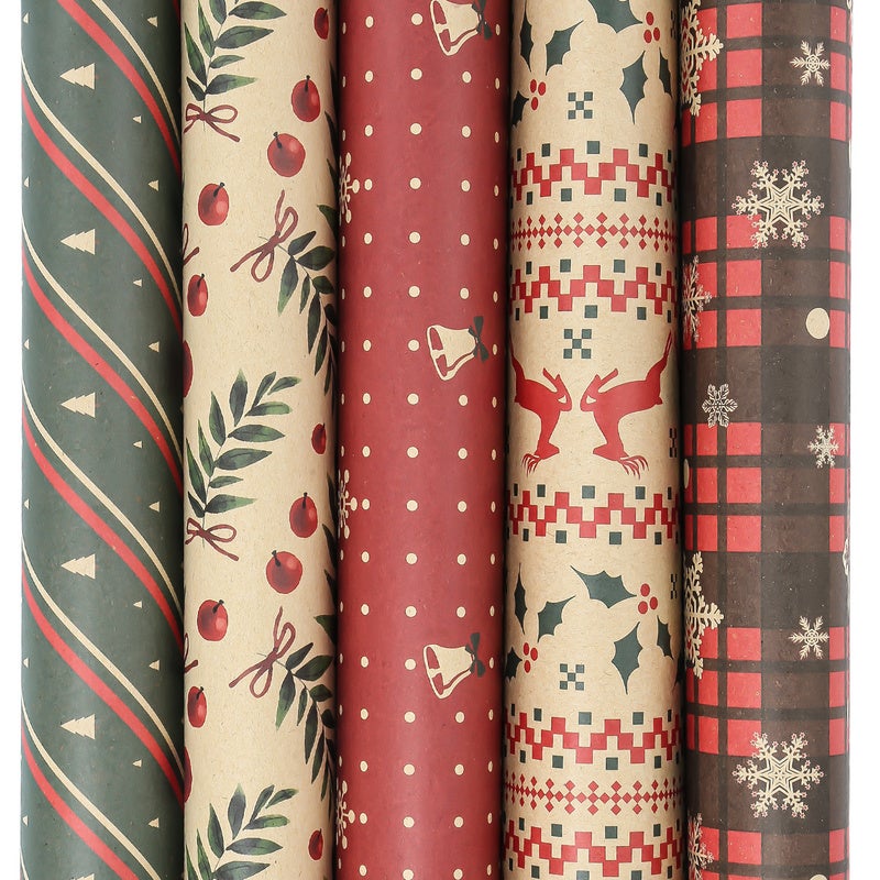 Papier cadeau, rouge, Père Noël, L: 50 cm, 80 gr, 100 m/1 rouleau - Papiers  cadeau - Creavea