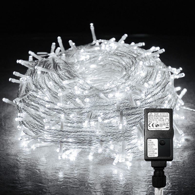 LED guirlandes Guirlande Guirlande électrique étanche à l'extérieur 200  LEDs 20m blanc froid