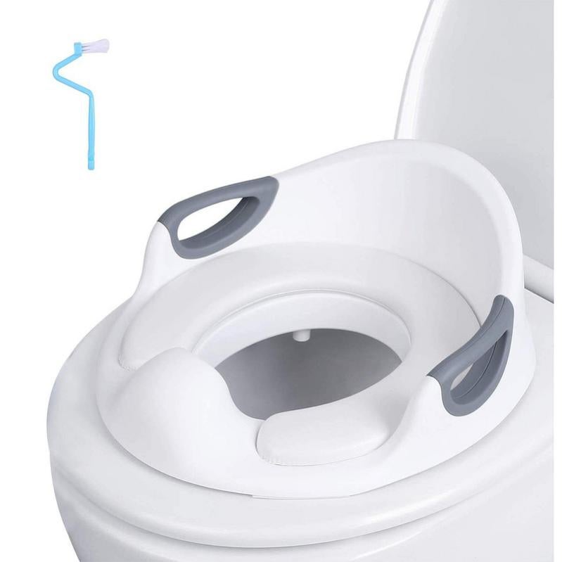 Siège De Toilette Pour Enfants Avec Poignées - Réducteur Toilette Blanc Roynoy