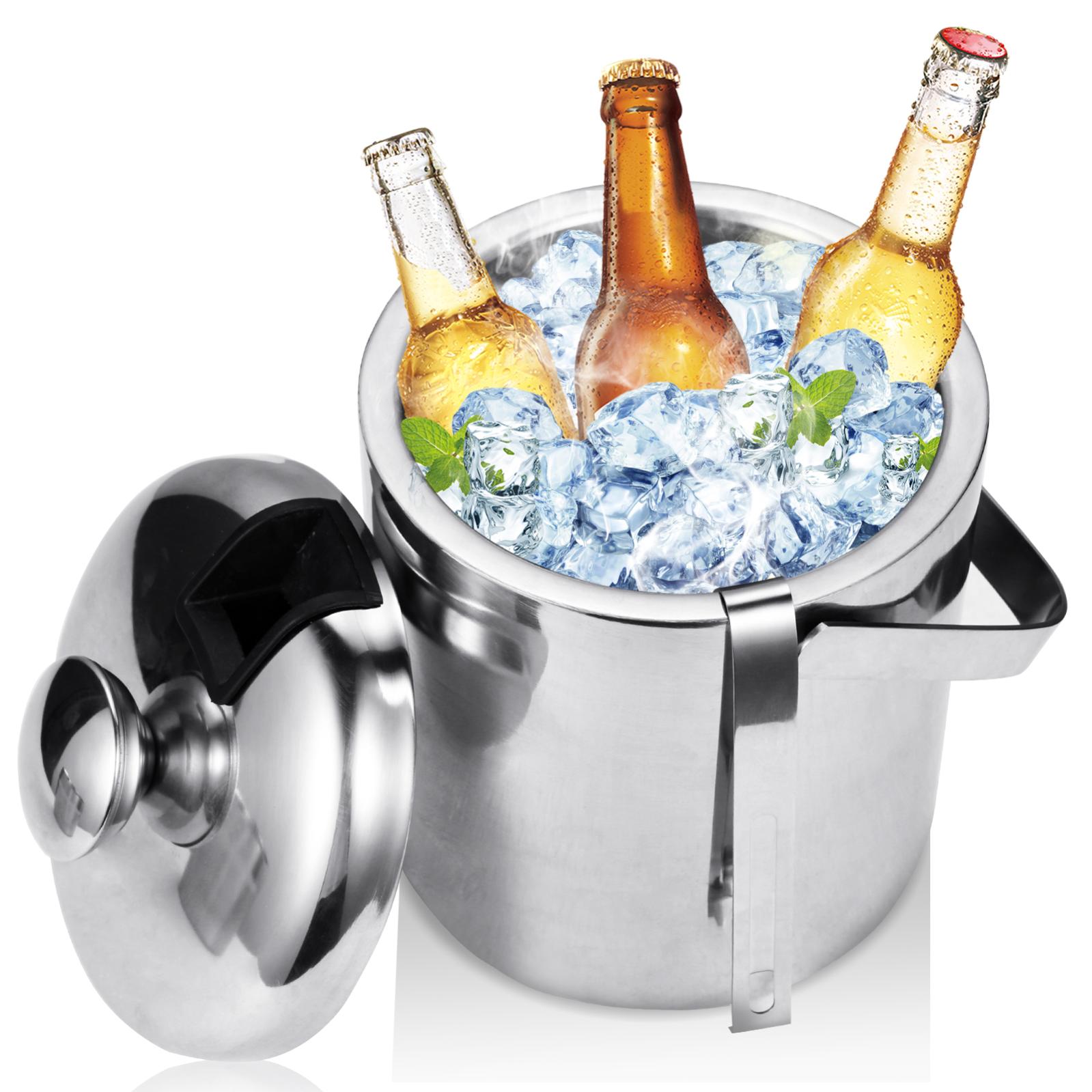 Set De 4 Seaux à Glace En Acier Inoxydable Doré 3L - Pour Fêtes, Cocktails, Champagne - Design Moderne