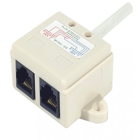 Adaptateur Ethernet RJ45 mâle vers 2 x femelle 0.15m UTP (câblage