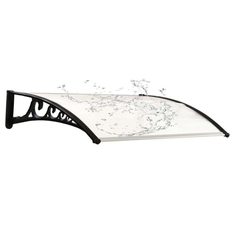 Auvent Pour Porte D'entrée, 120 X 60 Cm, Auvent Transparent En Forme D Support En Polycarbonate Bandes En Aluminium Renforce Auvent Pour Fenetre Auvent En Appentis Protection Solaire Et Pro 89539790