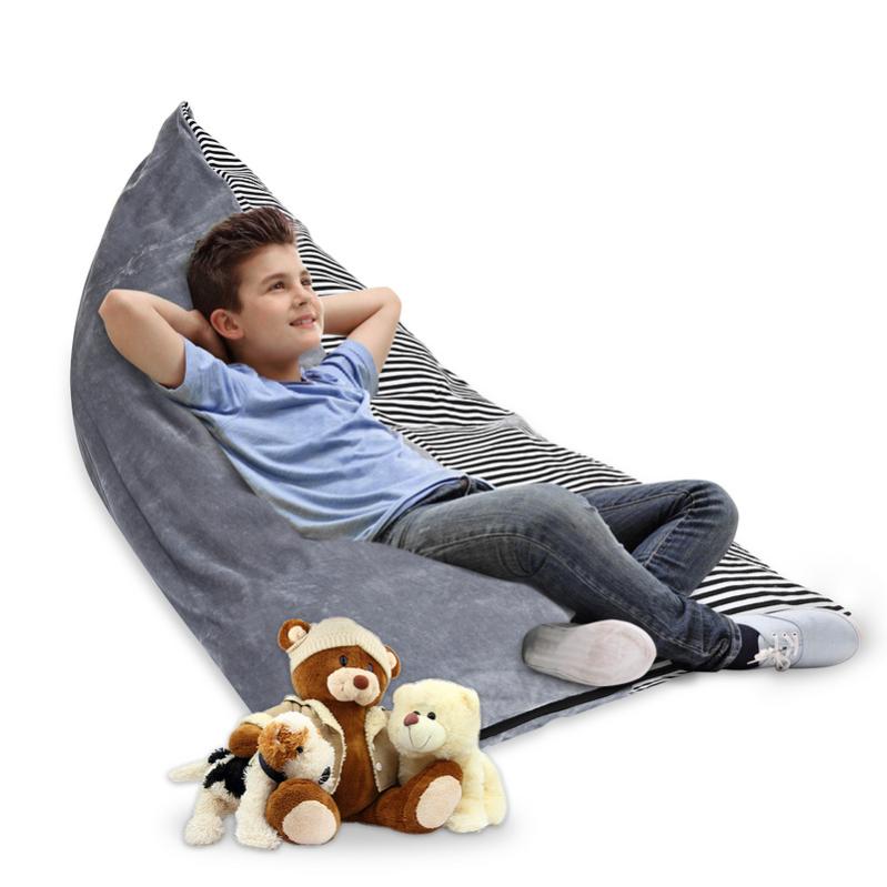 Pouf de rangement pour animaux en peluche, grand sac de rangement de jouets en peluche avec fermeture éclair, pouf pour enfants et adultes, extra large, 200 L, housse uniquement