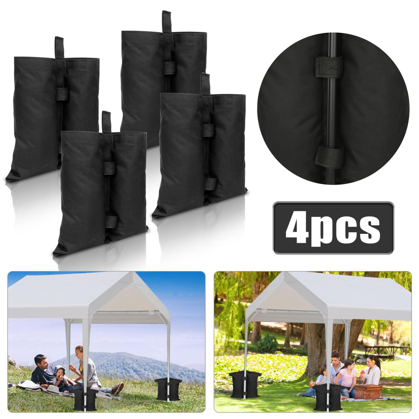 Lot De 4 Sacs De Lestage Pour Tonnelle, Tente, Parasol - Tissu Oxford 800D Avec Boucles - Anti-vent, Remplissage Sable Ou Pierres