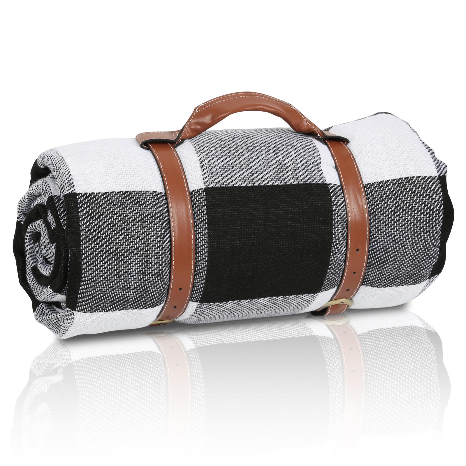 Couverture De Pique-nique Imperméable 200x200 Cm - Tapis Pliable Anti-sable Et Humidité - Poignée De Transport - Pour Plage, Camping, Parc - Style Bohème Gris