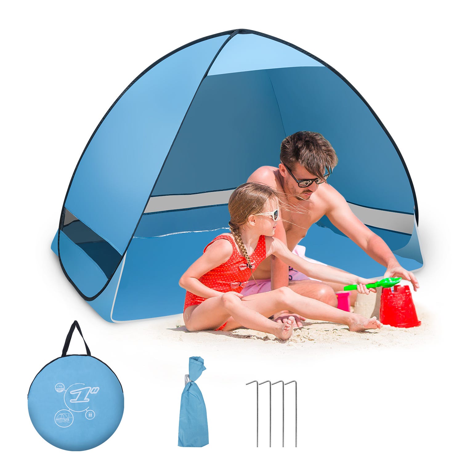 Pop Up tente de plage tente de plage camping UV 50+ protection UV