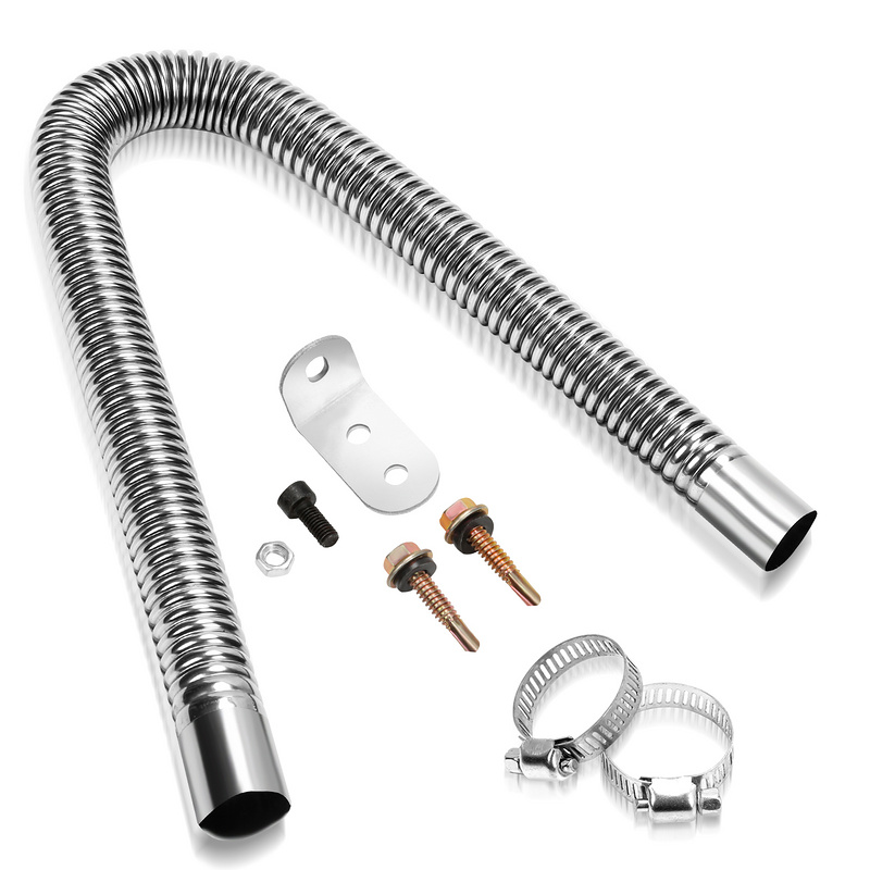 300cm Tuyau D'échappement 25mm Pinces En Acier Inoxydable Ensemble Diesel Chauffage De Stationnement Tuyau Echappement Silencieux 86907255