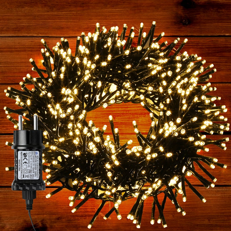 Lumières féériques Guirlande Lumineuse 768 LED Éclairage 8 Modes 5.6m  Étanche IP44 ON/OFF Pétard Décoration pour Fête de Noël