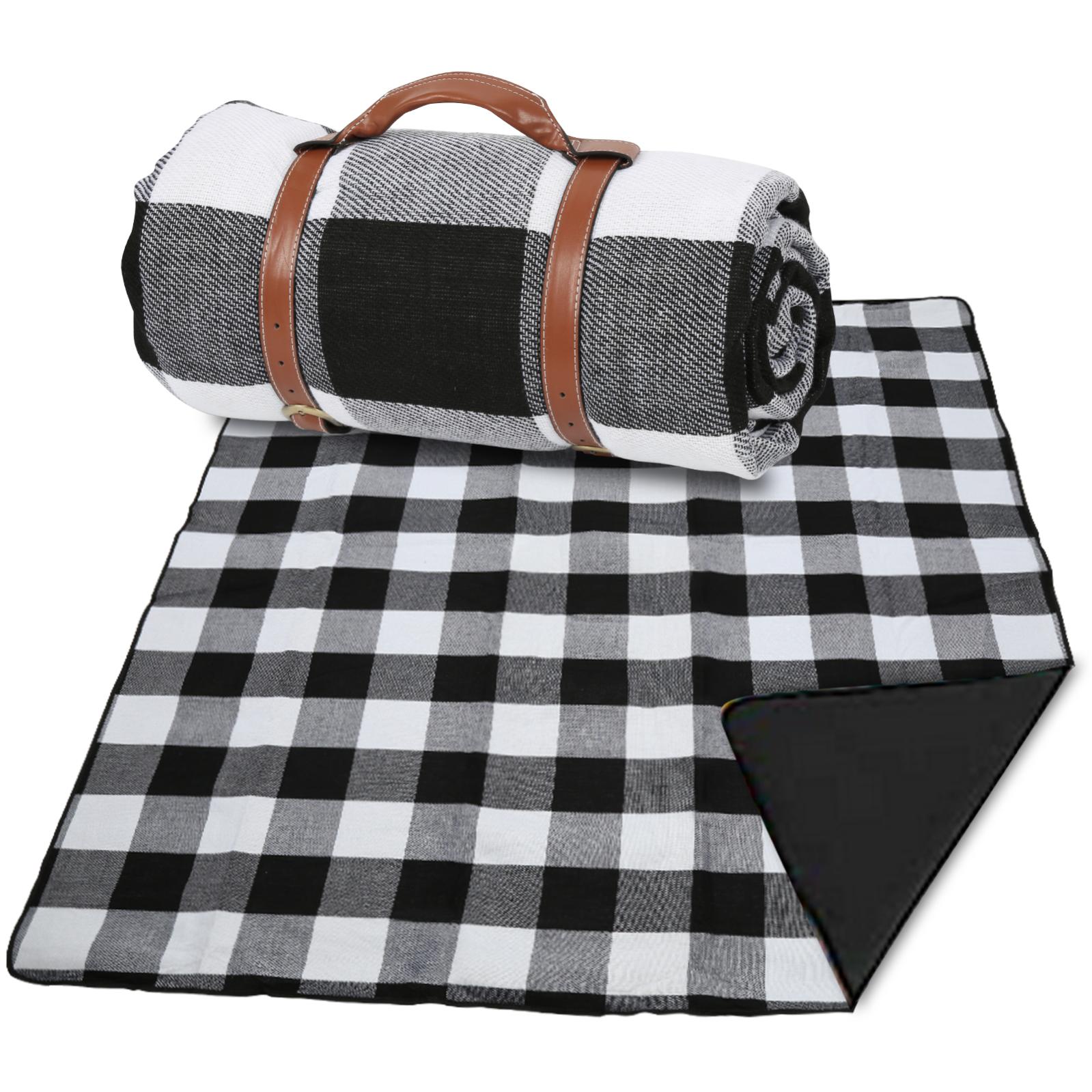 Grande Couverture De Plage Imperméable 200x210cm - Tapis Pique-Nique Léger Avec 4 Clous Fixes