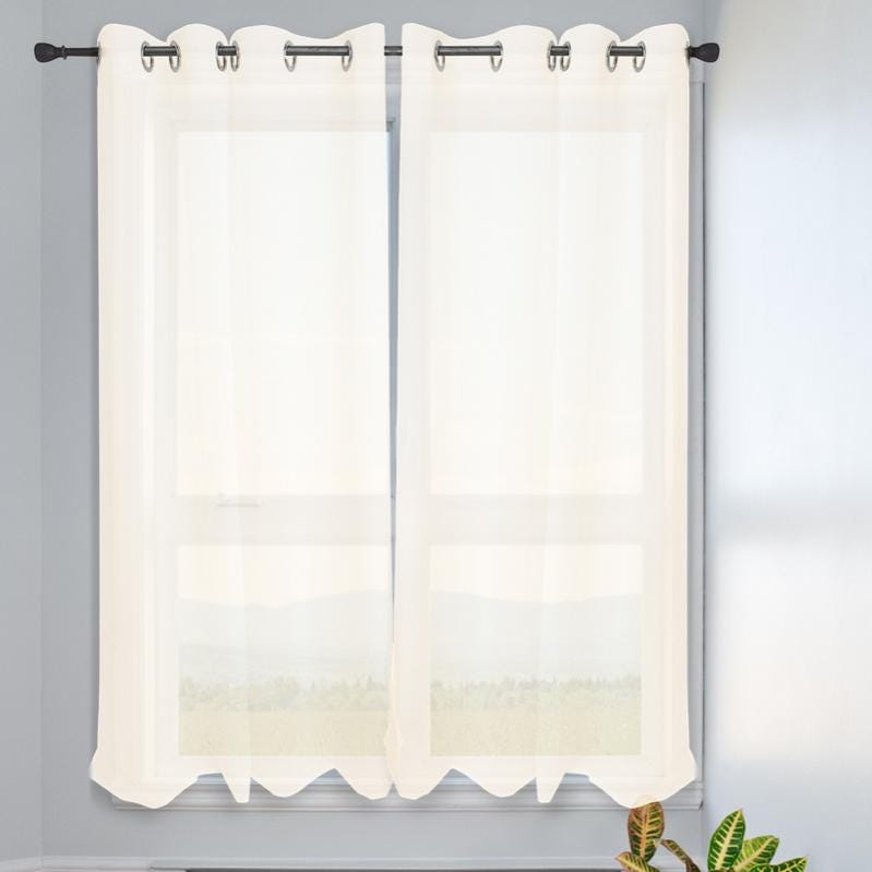 BellaHills Rideau Voilage Dégradé à Oeillets en Tulle Effet Lin - Lot de 2 Panneaux Demi-Transparent Salon Chambre,117x137CM Gris BellaHills Rideau Voilage Dégradé à Oeillets en Tulle Effet Lin - Lot de 2 Panneaux Demi-Transparent Salon Chambre,117x137CM Gris