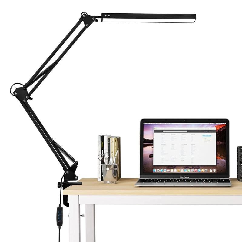 Glovios Lampe De Bureau LED Puissante Avec Pince, Double Tête,240 80CM