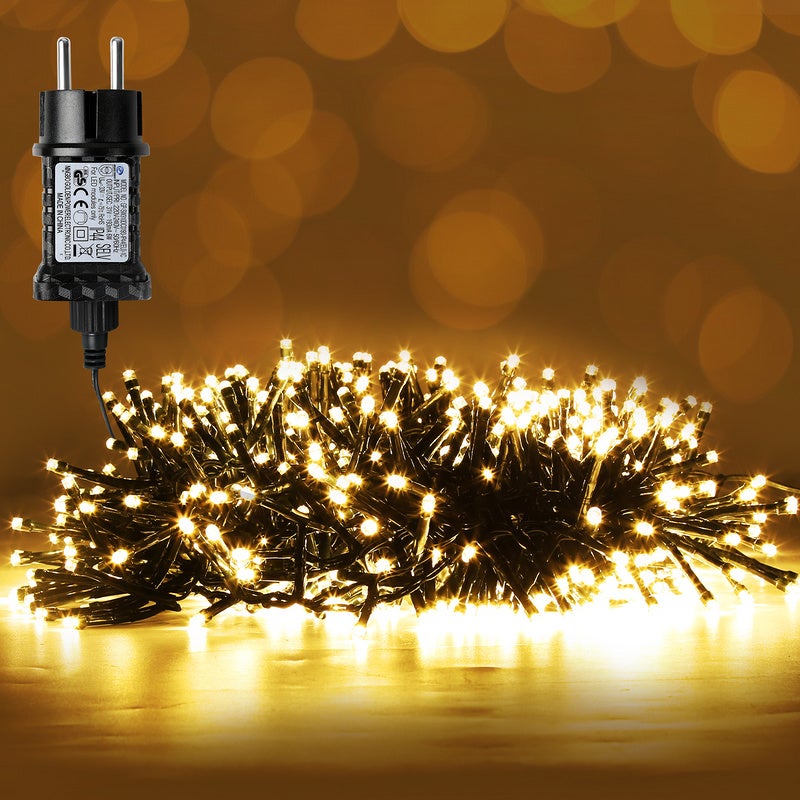 Lumières féériques Guirlande Lumineuse 768 LED Éclairage 8 Modes 5.6m  Étanche IP44 ON/OFF Pétard Décoration pour Fête de Noël