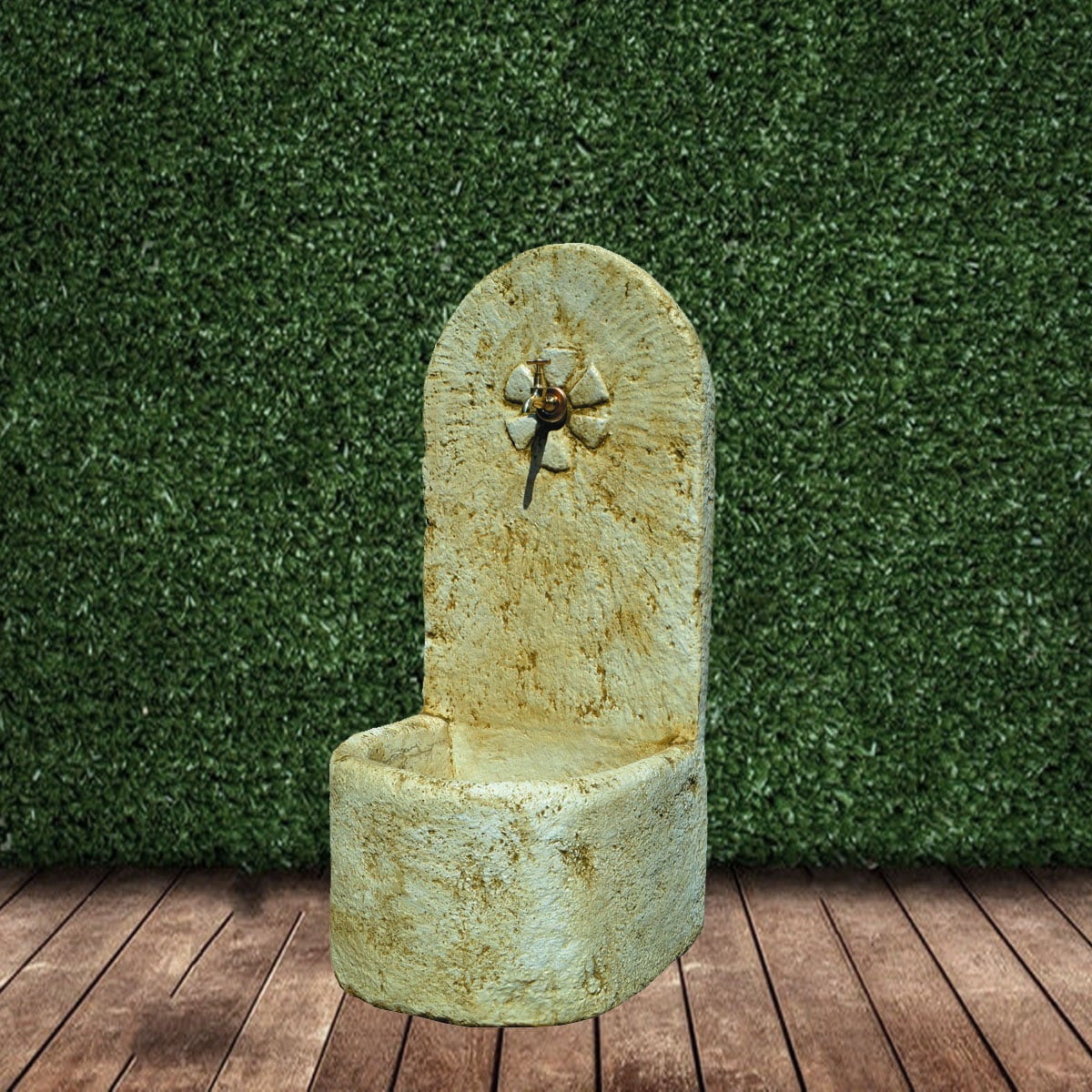 Fuente pared de hormigón-piedra jardín 46x50x109cm.