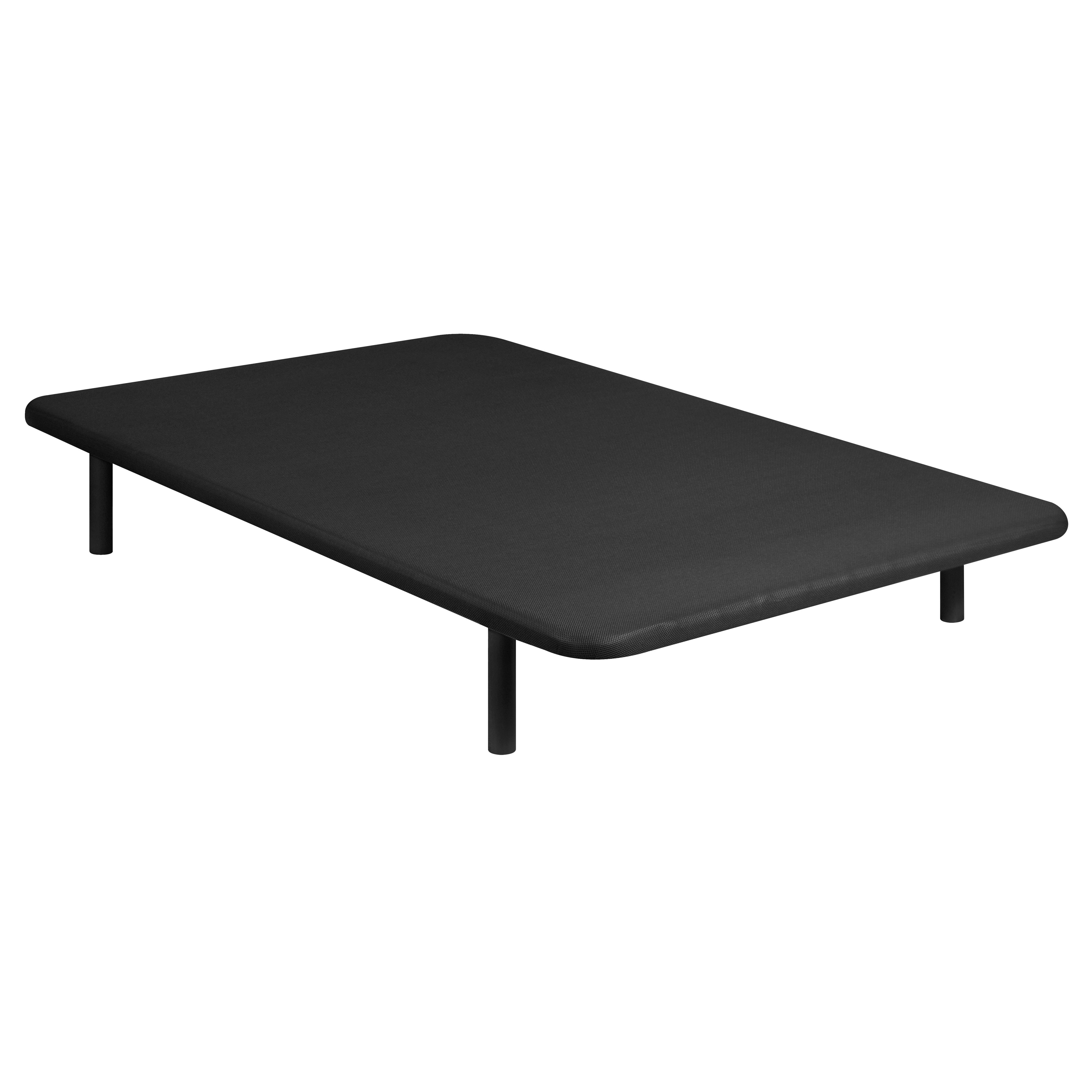 Base tapizada pikolin transpirable negro, estructura reforzada 4 patas, 160x190