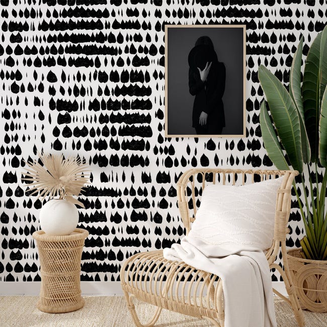 interno cinta pasos Papel Pintado Moderno de Estilo Escandinavo en Blanco y Negro  Wallpapers4Beginners | Leroy Merlin
