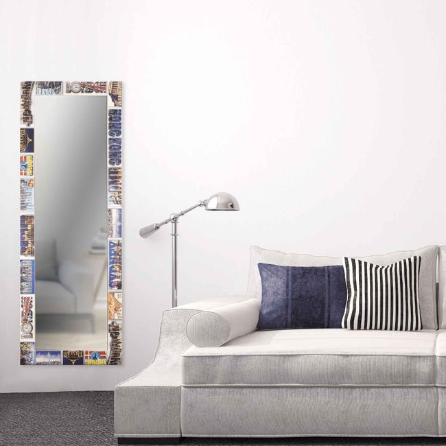 Specchio da parete lungo moderno VOYAGER COLOR 44x127 cm con