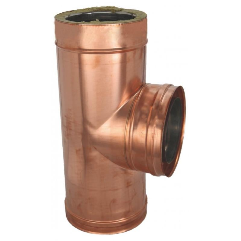Canna Fumaria Parete Doppia Coibentata Inox Raccordo T 90 Dn 150/200