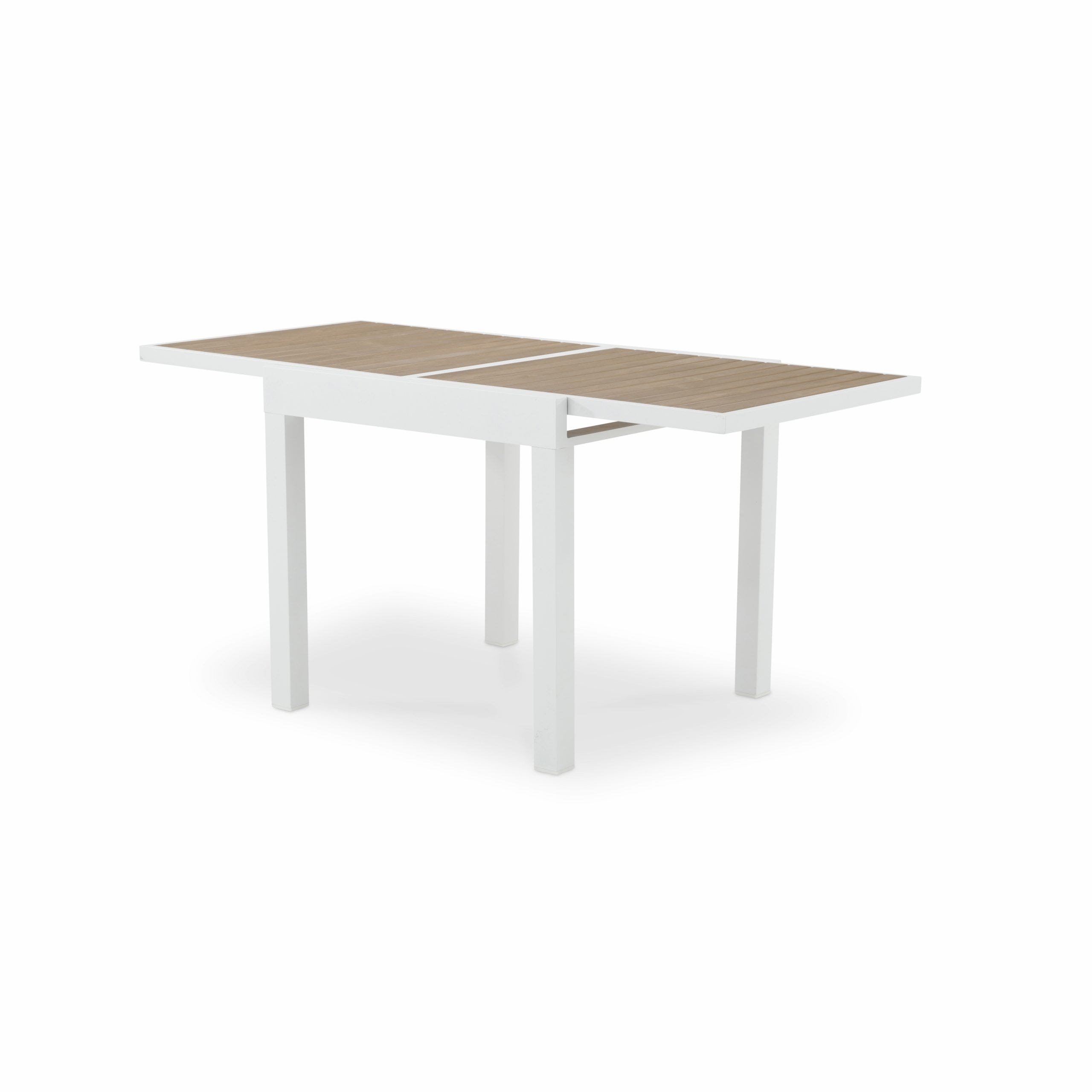 Table de jardin rectangulaire plastique blanc Assoa 80 cm