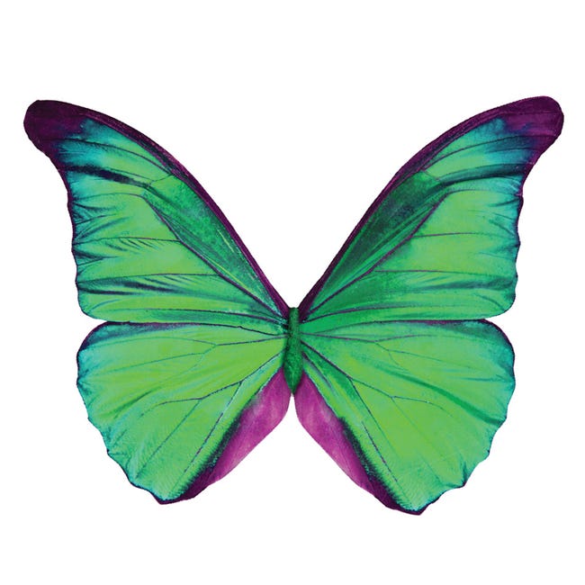 Papillons décoratifs avec clip pour décoration colorée (lot de 6, vert  tendre)