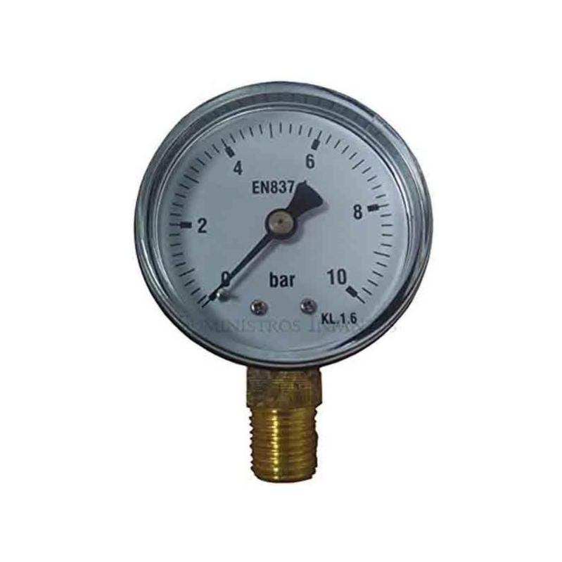 Manómetro esfera seca 0-10 bar 1/4 para calcular la presión del