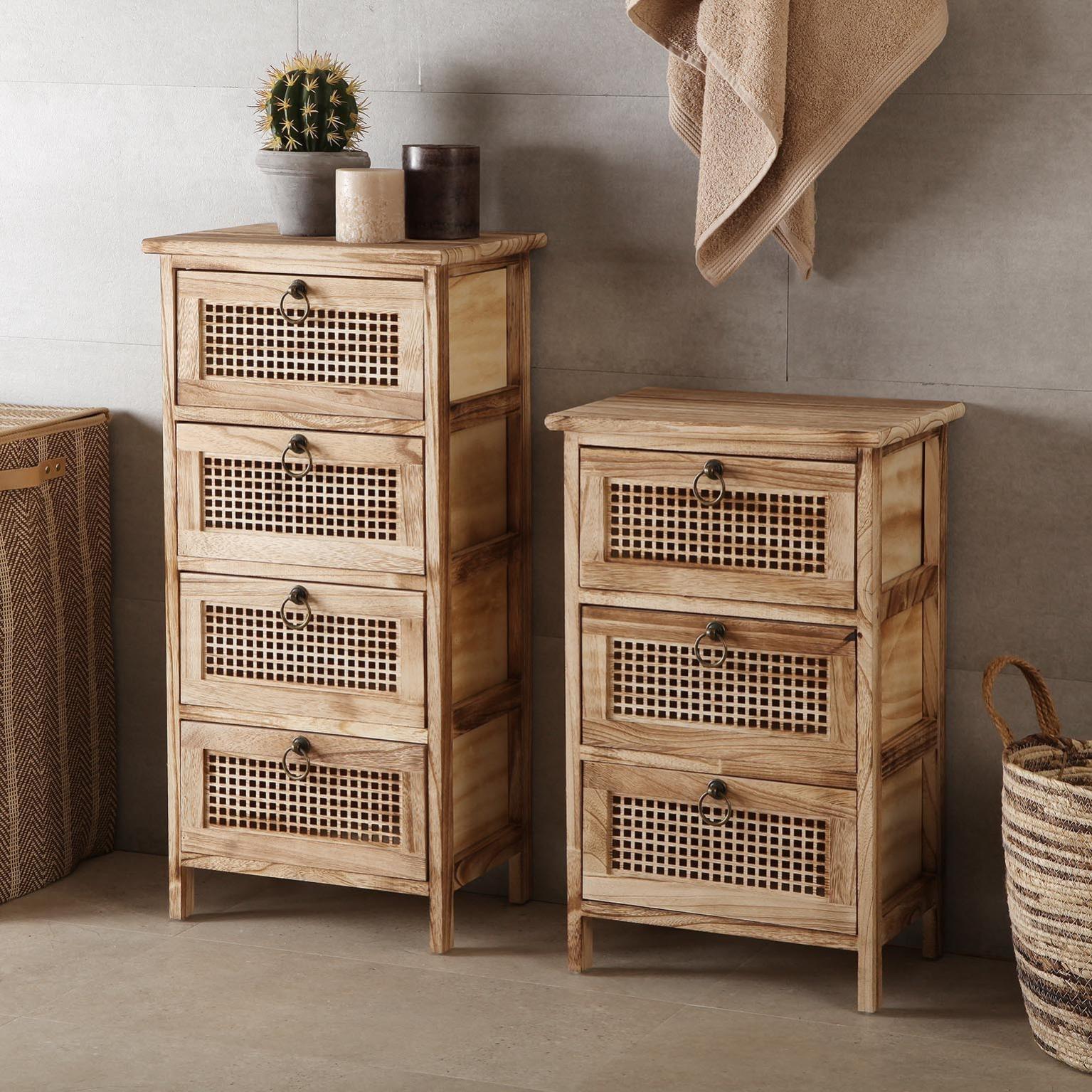 Versa Brown Mueble para Baño Auxiliar, Marrón, 76x27x37cm | Leroy Merlin