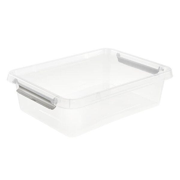 Boîte de rangement / clip box Lara, 8,35 litres, Empilable modulable,  Couvercle avec clip pour fermer, Transparent