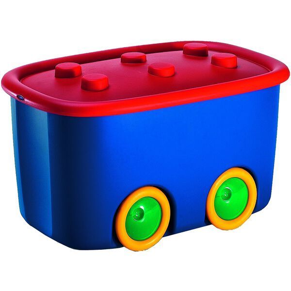 Boîte de rangement Jouets à roulettes 46 litres Funny Box - Multicolore