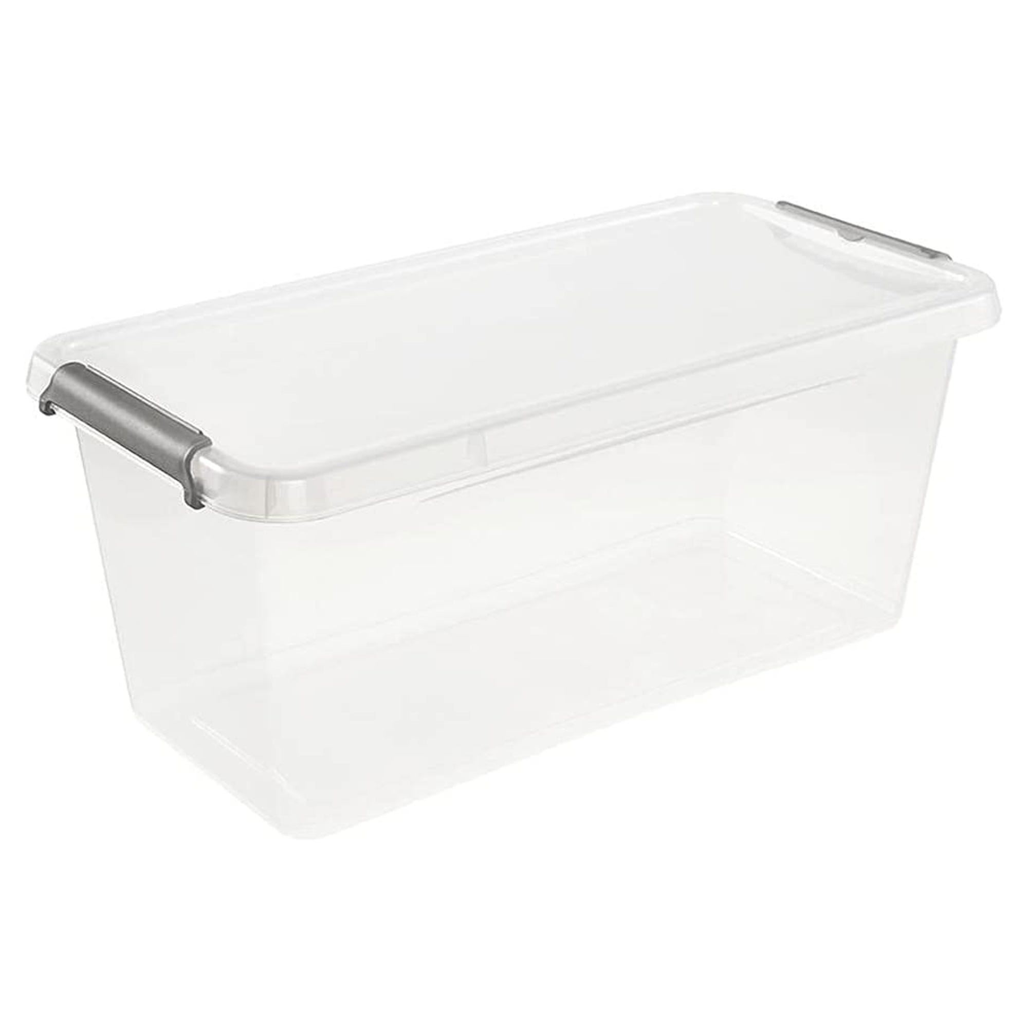 Boîte de rangement / clip box Lara, 8,35 litres, Empilable modulable,  Couvercle avec clip pour fermer, Transparent