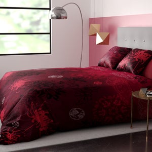 vidaXL Ensemble de housse de couette Bordeaux 135x200 cm Microfibre