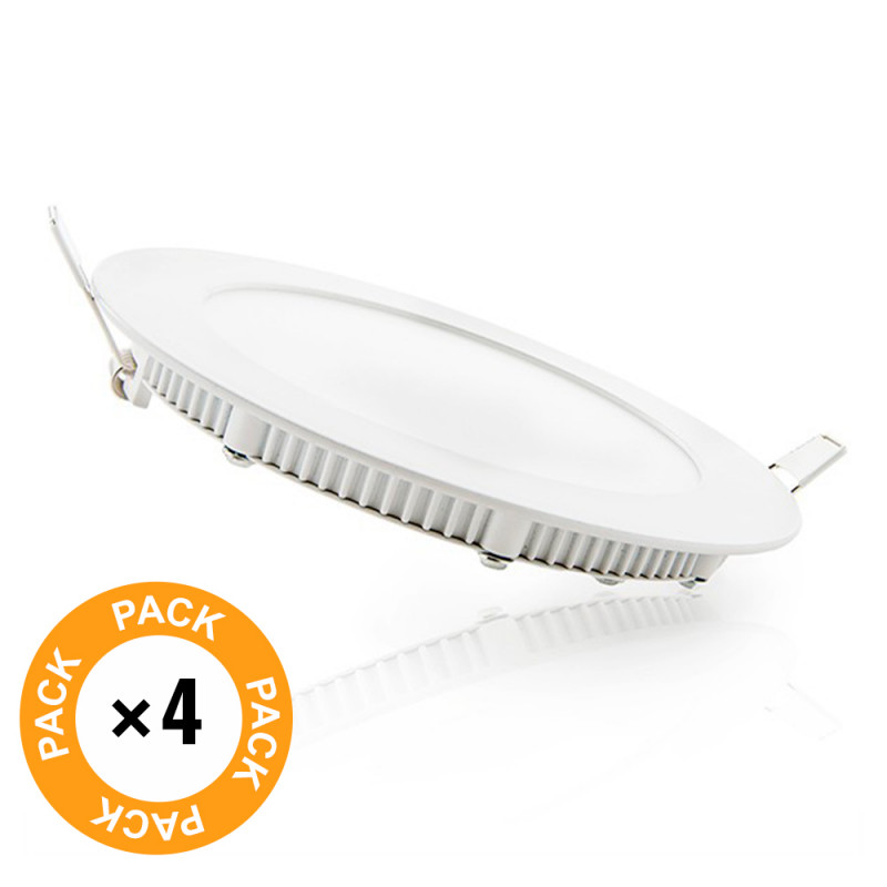 Pack 4 placas led 9w 673lm 3000ºk 30.000h [ho-plcir9w-ww-4pk-ap]