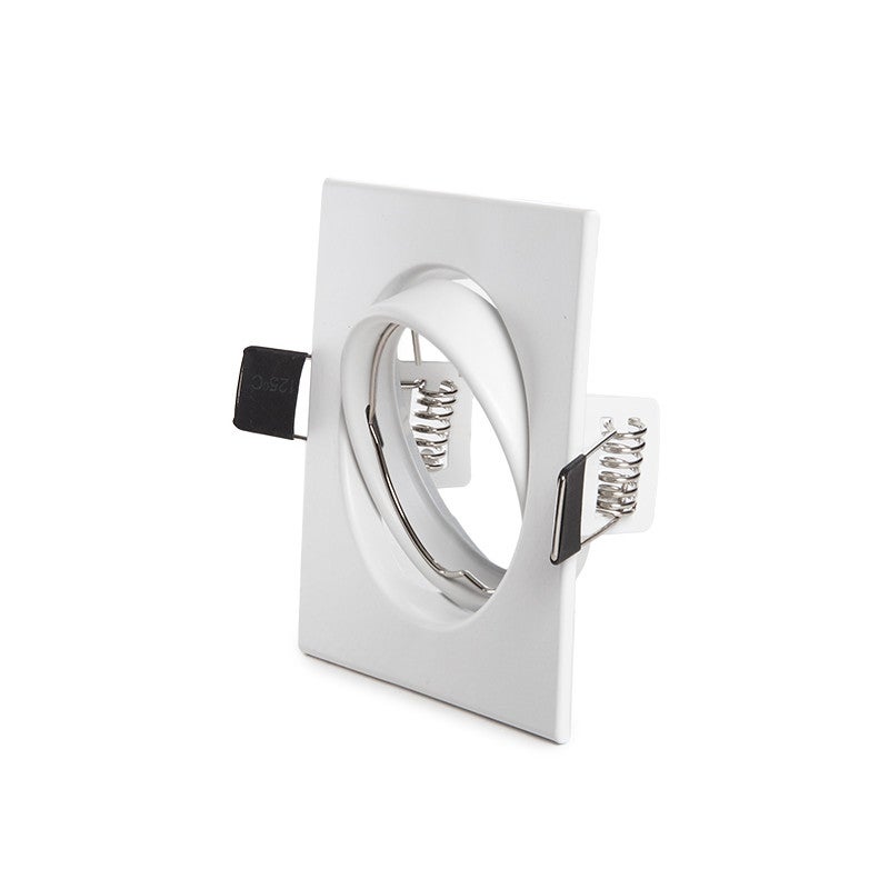 Aro foco downlight basculante cuadrado aluminio blanco 83 83mm