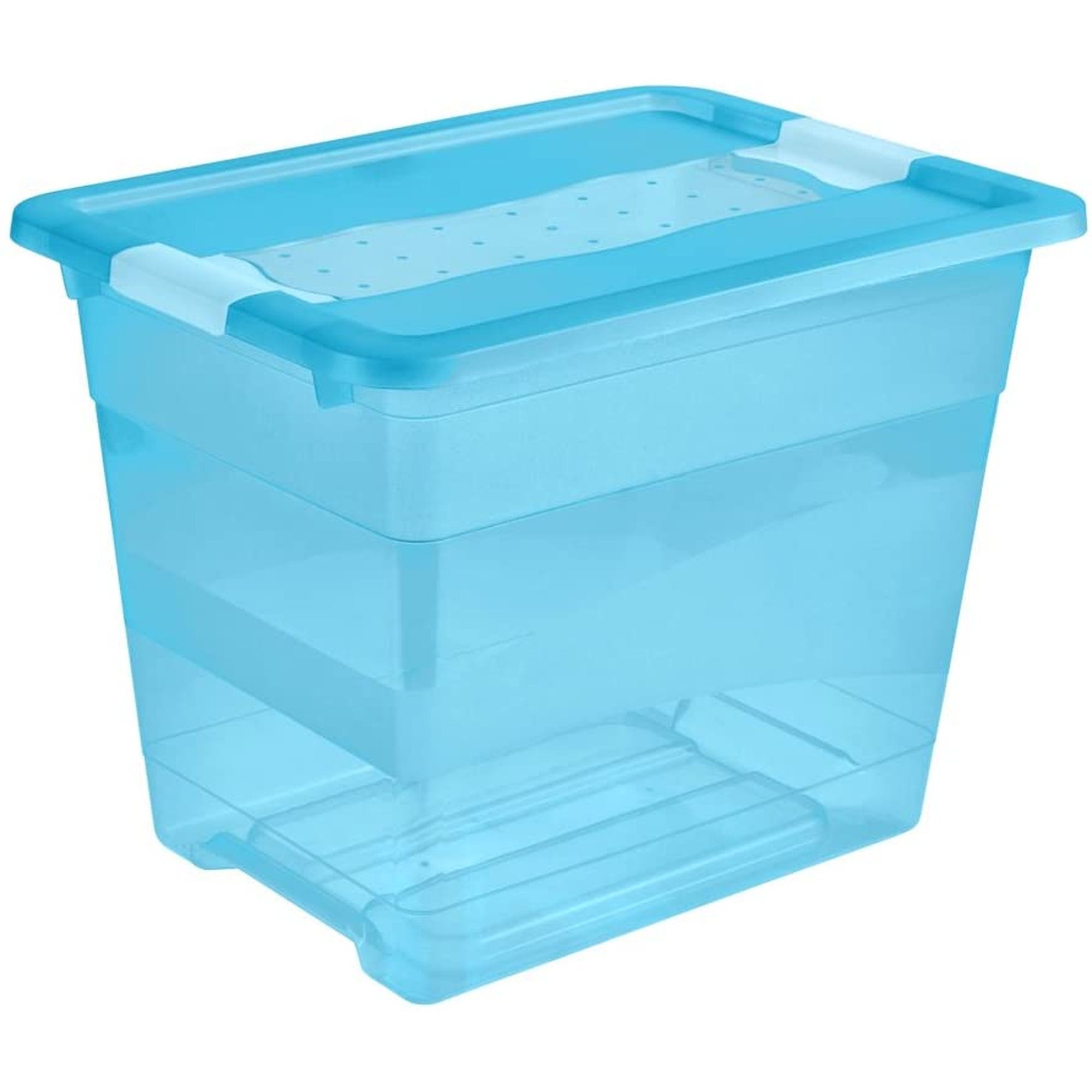 Grande boîte de rangement en plastique transparent avec couvercle - 47  litres