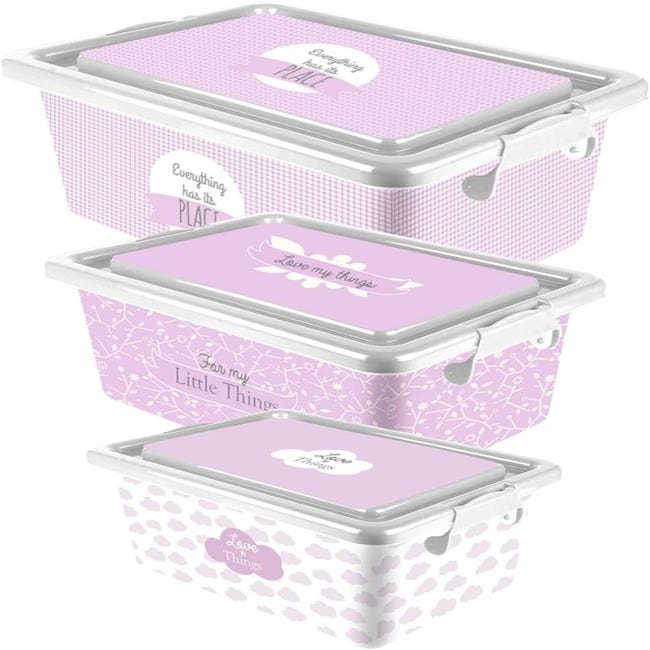 TIENDA Pack 3 Cajas Organizadoras Apilables Una Dentro de Otra, de Plastico con de Click | Leroy Merlin