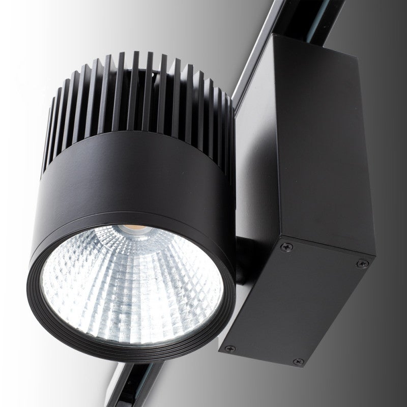 Foco de carril led 40w 3384lm 3000ºk trifásico ugr19 50.000h [jw-tr40w-black-ww]