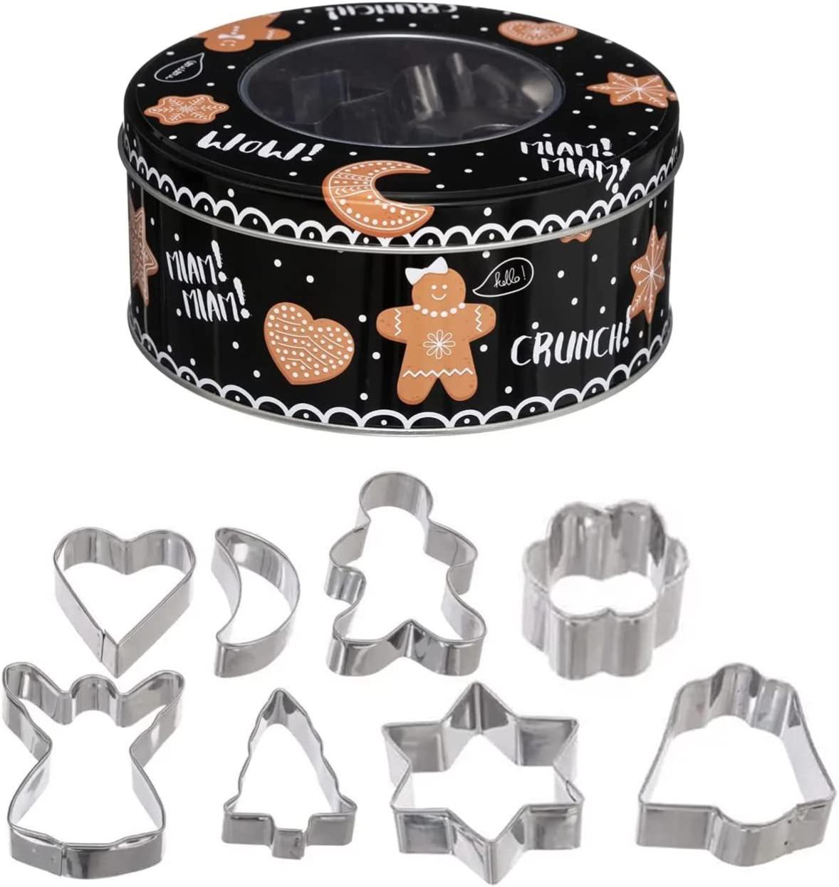TIENDA EURASIA - Caja para Galletas y Pack de 8 Cortadores Galletas Navidad, Caja 13,5x13,5x6 cm | Leroy Merlin