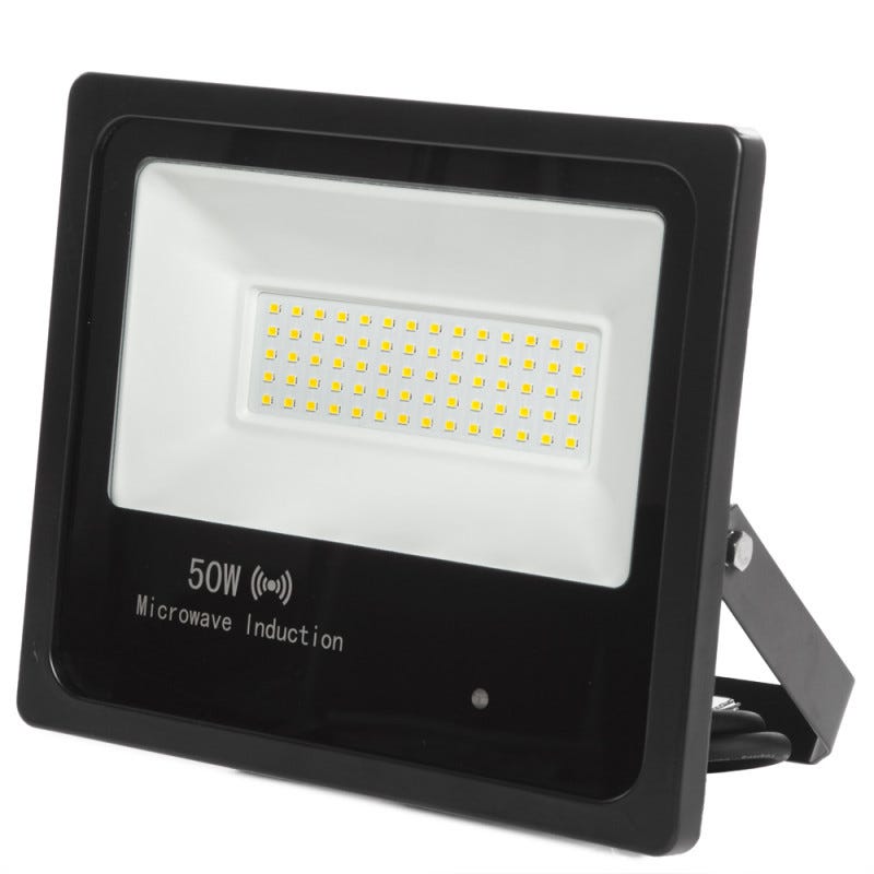 Projecteur extérieur blanc à détection LED intégrée, conso. de 50W