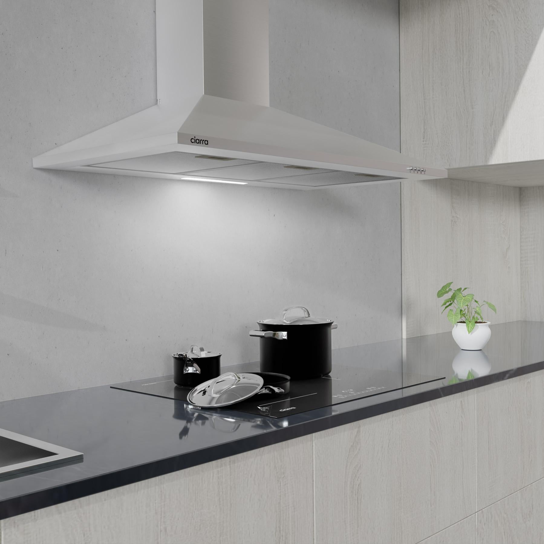 Campana extractora 90cm pared 370m3/h Clase A | Leroy Merlin