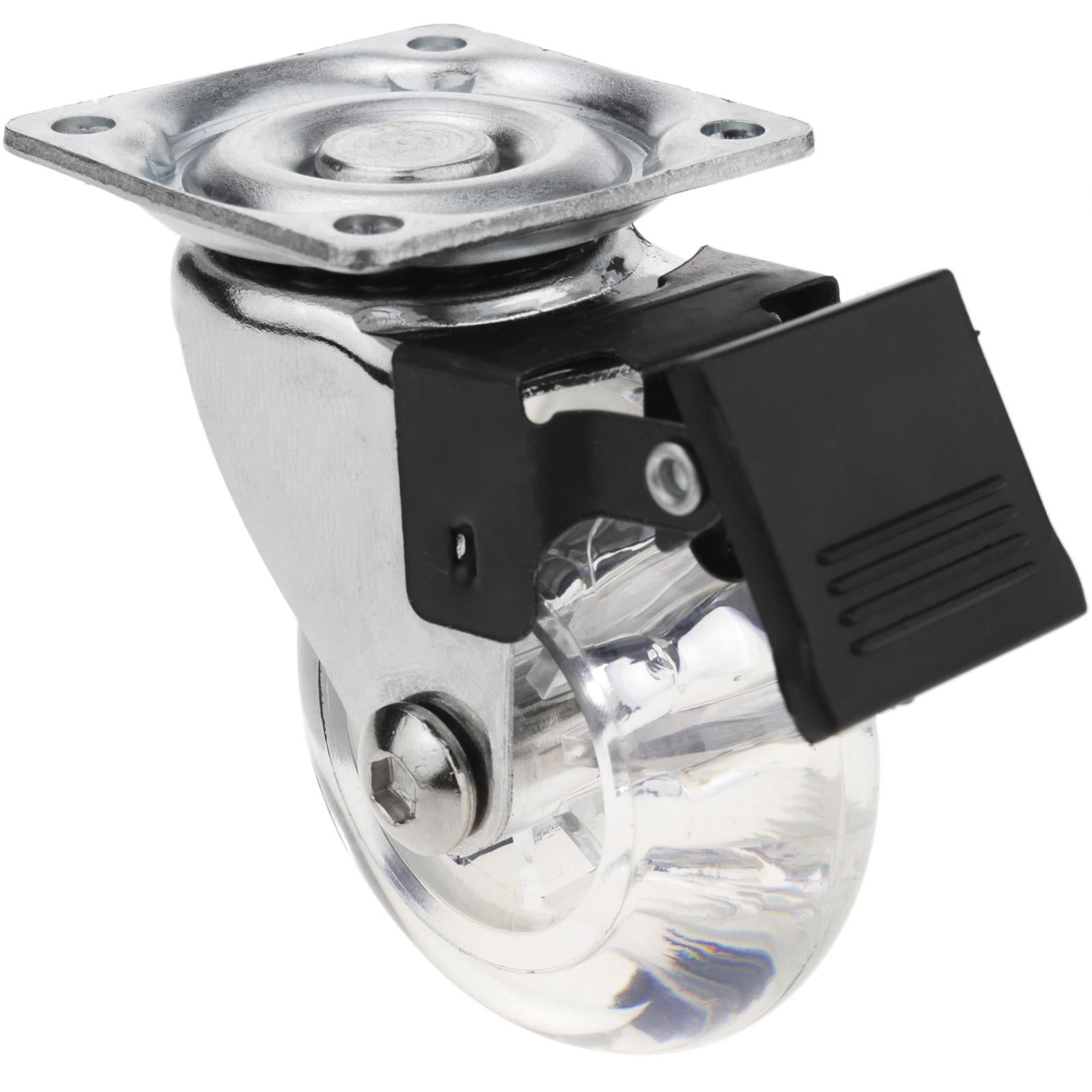 Roulette pivotante design industriel en polyuréthane et PVC transparent ...