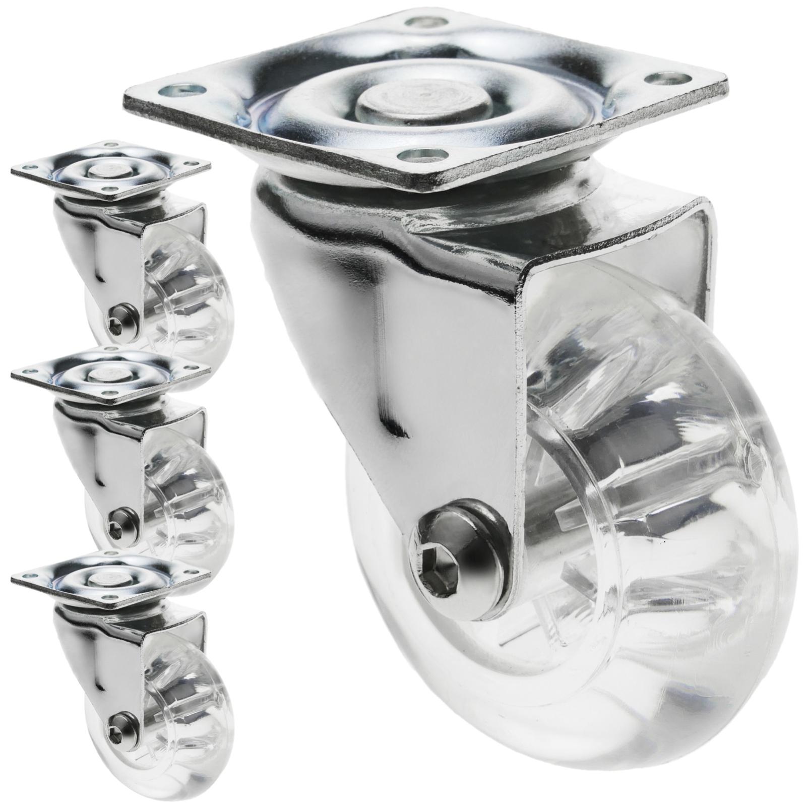 Roulette pivotante design industriel en polyuréthane et PVC transparent ...