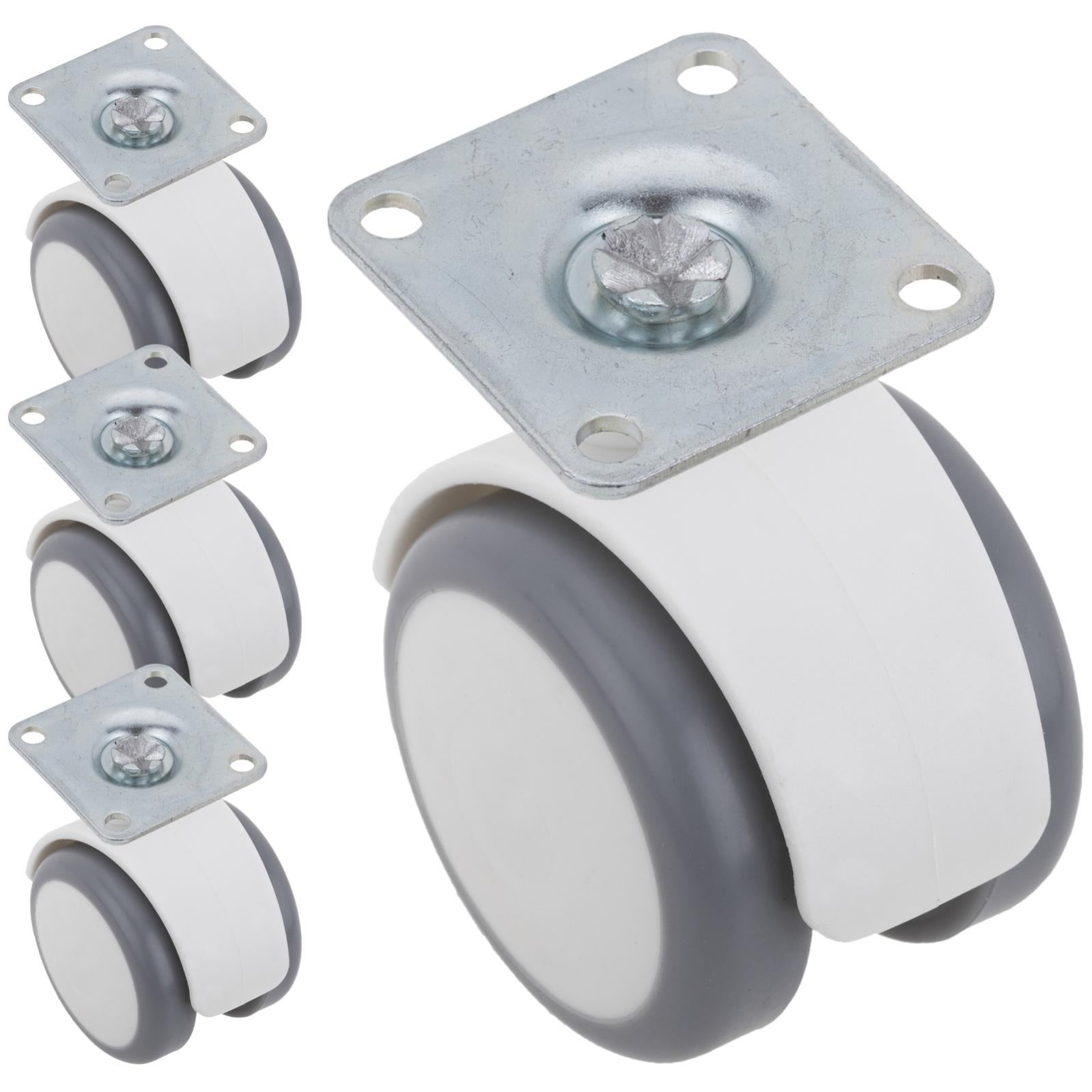 Rotelle Per Mobili Con Freno, Set Da 4, Diametro 40mm/50mm, Ruote Girevoli In Poliuretano 360° Per Carrelli E Arredi, Carico Max 120kg