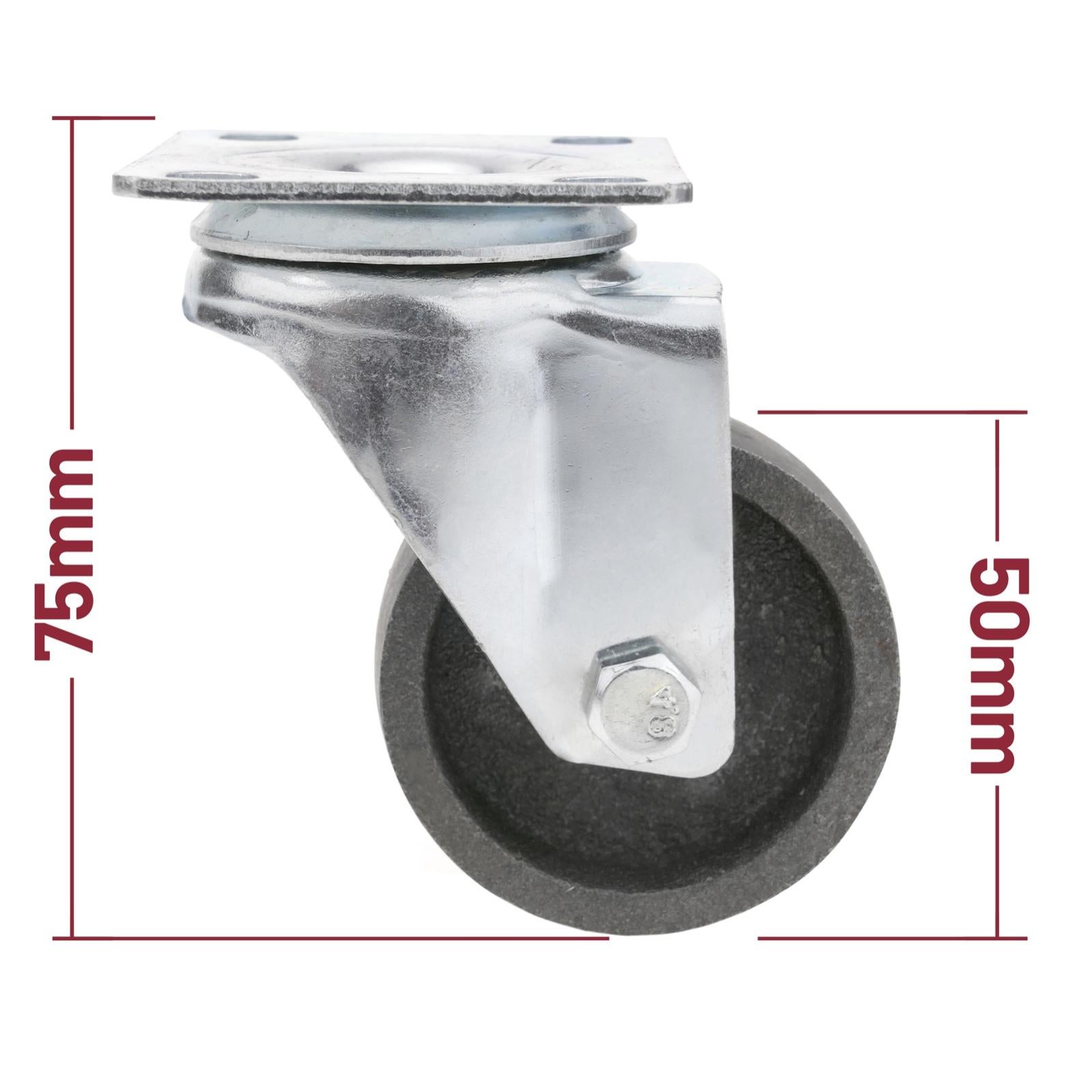 Rotella industriale rotella in metallo senza freno 50 mm - 2