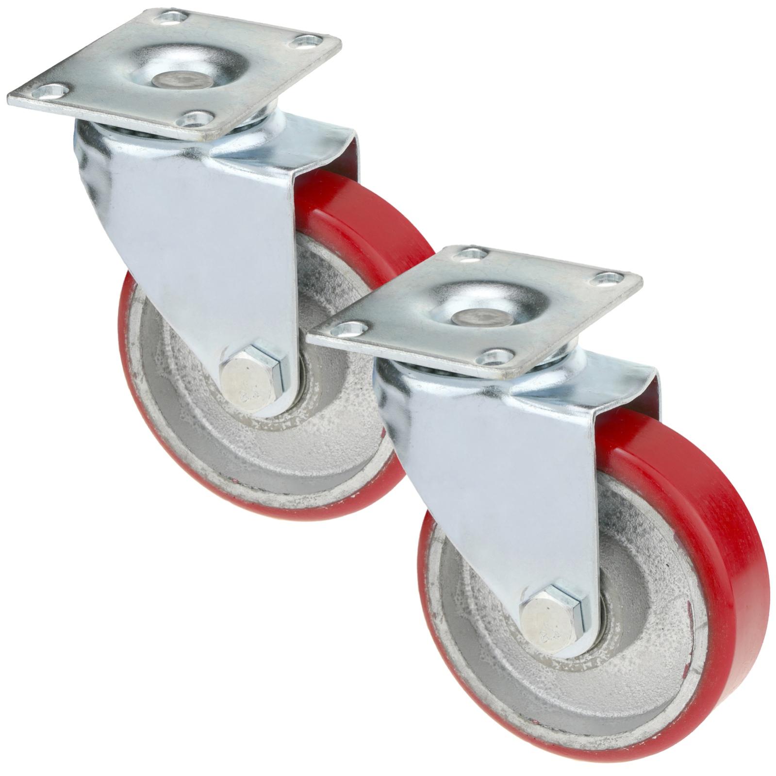 4 Ruote Industriali Lesolar 150mm - Gomma Solida, 1000kg Di Carico, 2 Girevoli Con Freni + 2 Fisse - Foto 11