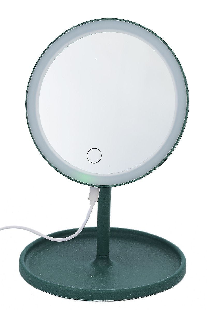GEA - Specchio Rotondo da tavolo per trucco retroilluminato LED  Finitura:Verde