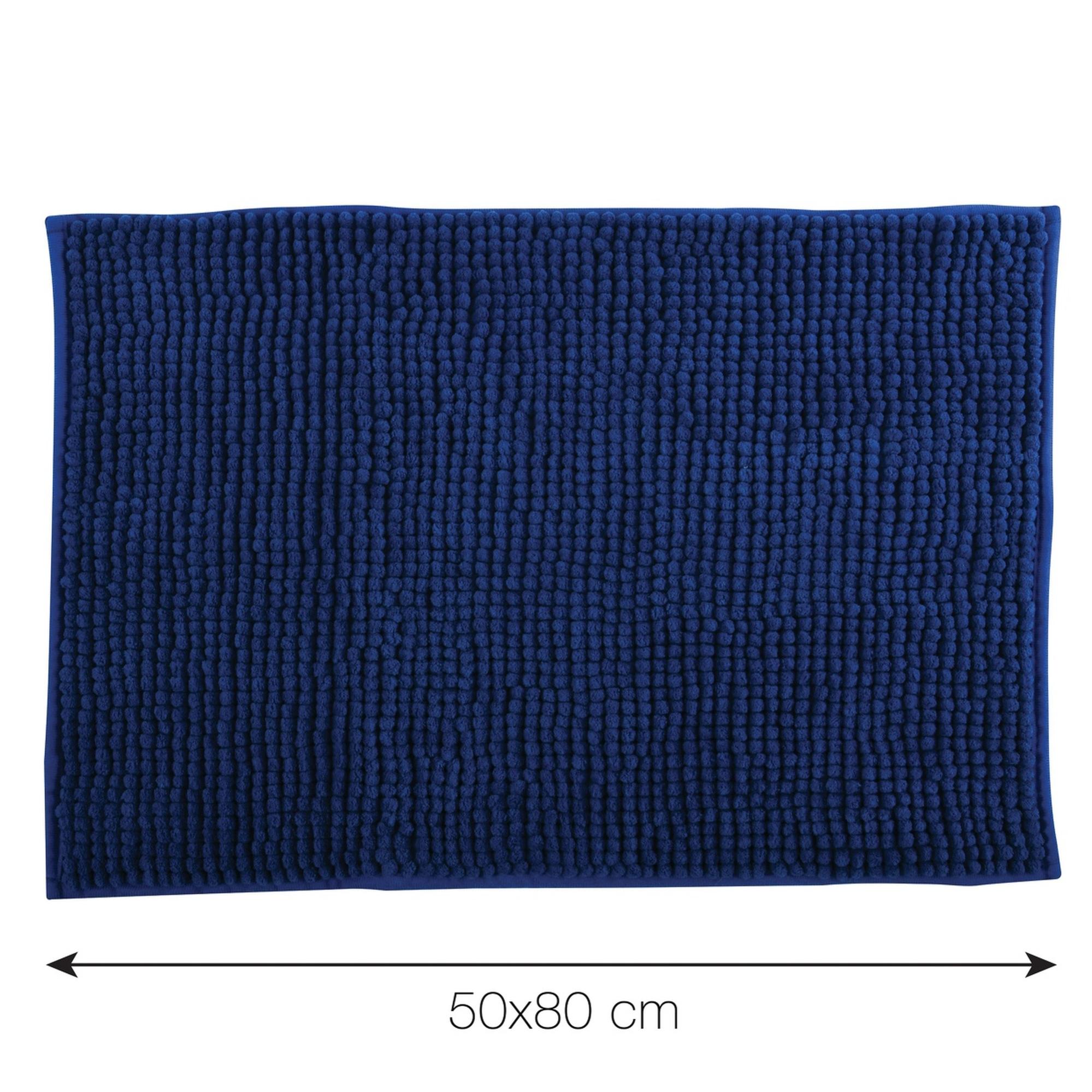 Tappeto da bagno blu navy chenille 50x80 | Leroy Merlin