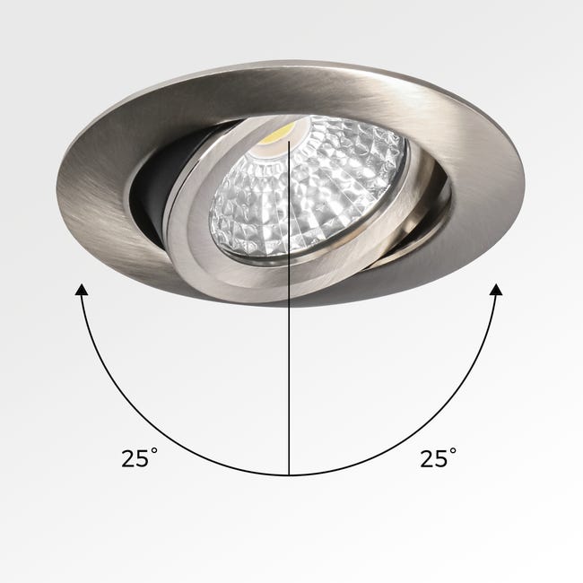 Foco LED techo empotrable luz cálida regulable 4,5W 350LM UGR<19 CRI95 -  Níquel
