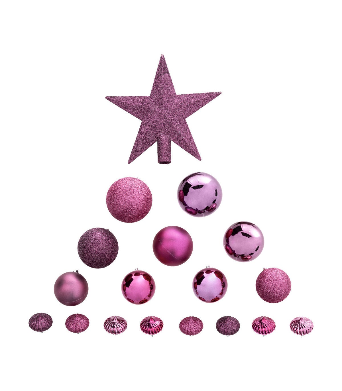 Déco de sapin de Noël Kit de 18 pièces Boules et Cimier Cassis et